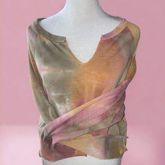 Forever 21 l Tie-dye l Pink Green Orange l Long sleeve l Cropped & Raw l L l EUC - Picture 4 of 7